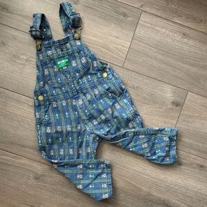 OshKosh B'gosh Denim Overalls with Floral Pattern 2T